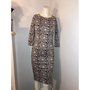 Anastasimo Dress Women’s Size Small Brown Print Ukraine NWT Multicolored Work